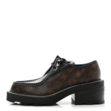 LOUIS VUITTON Calfskin Monogram Beaubourg Platform Derby .